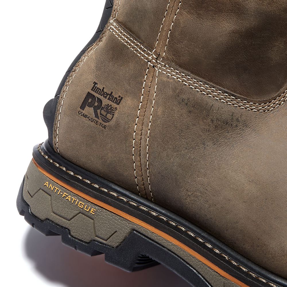 Botas Pro Timberland Argentina Hombre - Pro True Grit Waterproof Soft-Toe Pull-On - Marrones - SEOJK